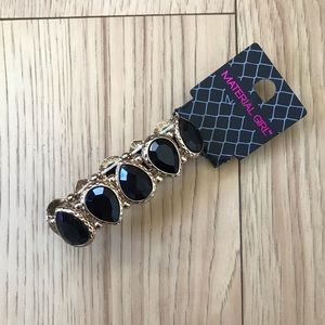 Material Girl Black Stretch Gem Bracelet
